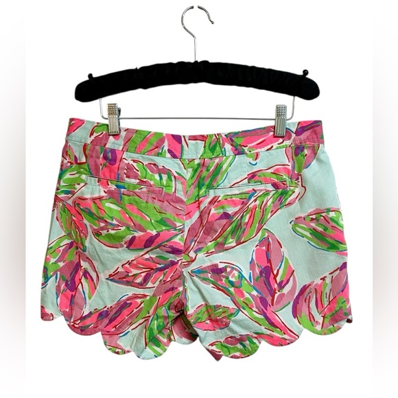Lilly Pulitzer In The Vias Printed Textured Buttercup Scalloped Shorts Size 6 - Picture 6 of 7